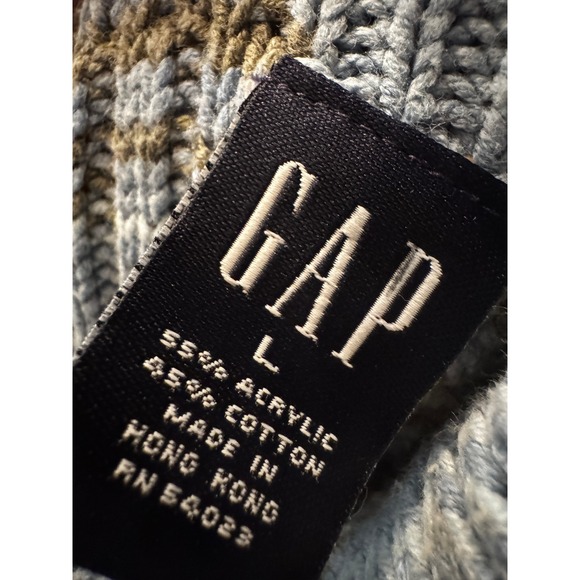 GAP Sweater Women Size L Multicolor Turtleneck Knit Cotton Blend - Picture 3 of 6